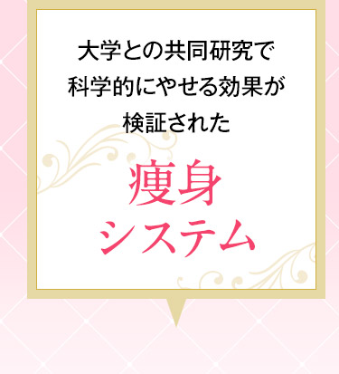 大学との共同研究で科学的にやせる効果が検証された痩身システム