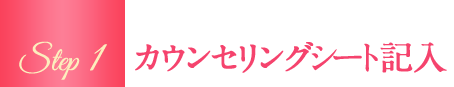 Step1 カウンセリングシート記入