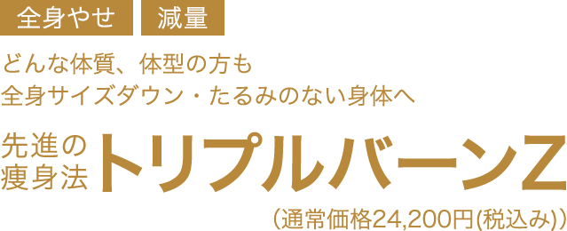 先進の痩身法 トリプルバーンZ | コースと料金 | エステなら【エステ