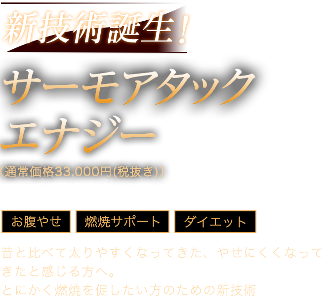 新技術誕生！サーモアタックエナジー　初回限定体験価格5,500円(税込み)