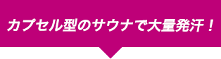 カプセル型のサウナで大量発汗！