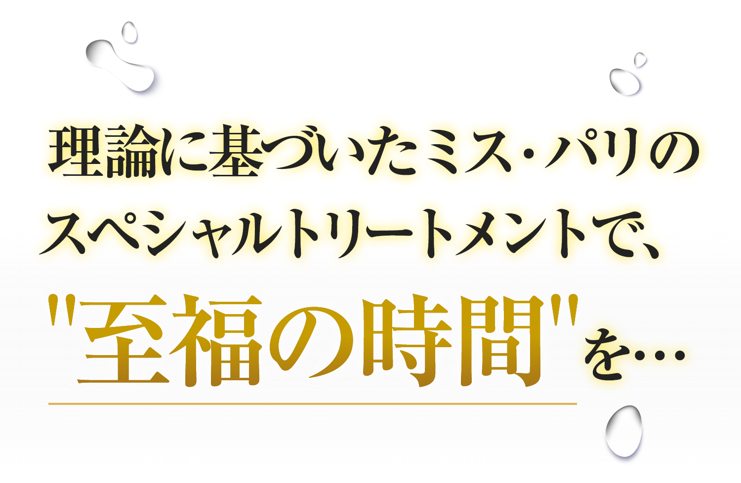 理論に基づいたミス・パリのスペシャルトリートメントで、至福の時間を