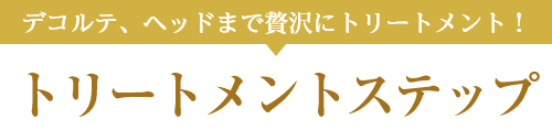 デコルテ、ヘッドまで贅沢にトリートメント！トリートメントステップ